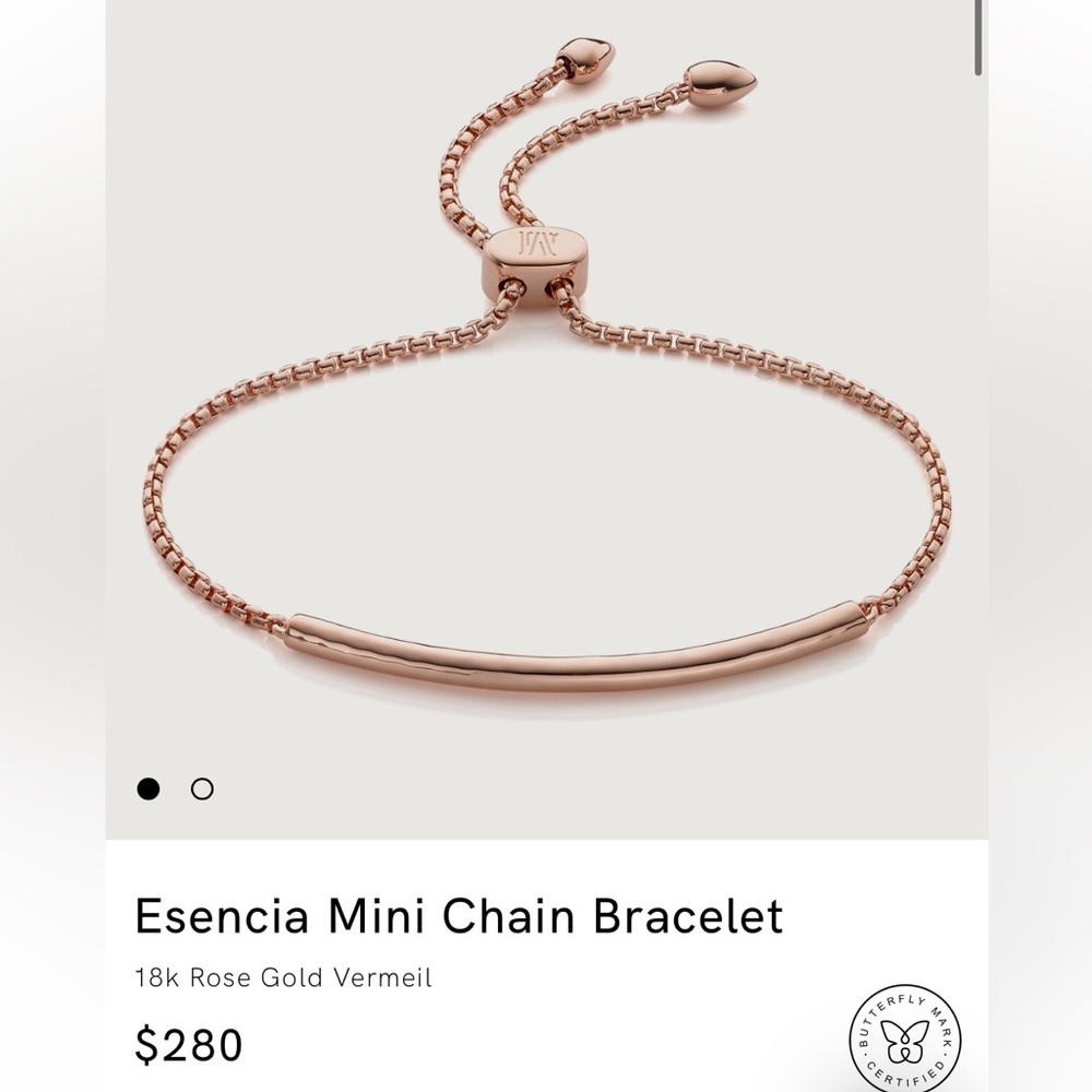 MONICA VINADER Rose Gold Esencia Bracelet - NEW